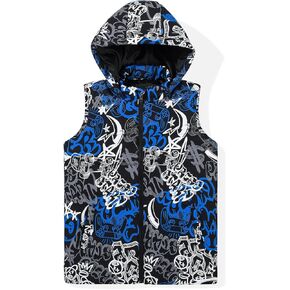 SNOW DREAMS Boys Puffer Vest Hooded Quilted Outwear Sleeveless Jacket Lined Zipper Waistcoat