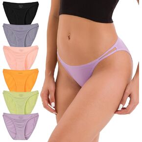 INNERSY String Bikini Panties for Women Sexy Silky Cheeky Underwear 6-Pack