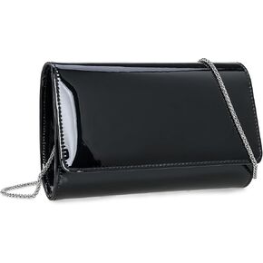 CHARMING TAILOR Faux Leather Wedding Clutch for Women Metallic PU Formal Bag Mirrored Patent Evening Party Purse in Kuwait