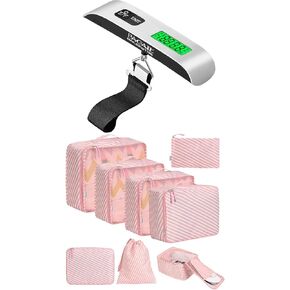 BAGAIL 8 Set Packing Cubes and Digital Luggage Scale