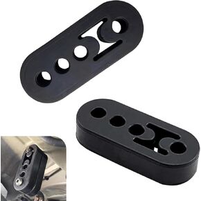 2PCS Exhaust Hangers, Adjustable 4-Hole Rubber Exhaust Mounts, Heavy-Duty Muffler Support Bracket with Vibration Dampening, Universal Fit for Cars, Trucks, SUVs (Black)