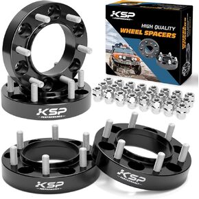 6x5.5 فواصل العجلات ، KSP Forged 1 "(25mm) 6x139.7mm إلى 6x139.7mm thread pitch m12x1.5 محولات محفاة 108 ملم لـ Tacoma 4runner tundra fj land cruiser Black ، not hubcentric