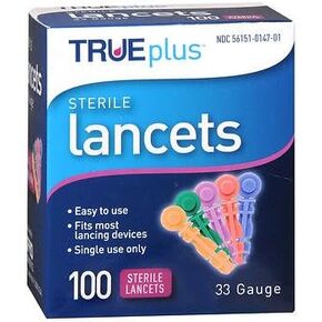 Lancets Trueplus المعقمة 33 Gauge - 100 ct ، حزمة 2