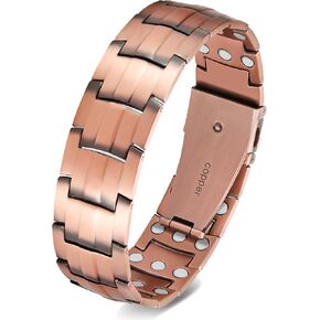 Feraco Copper Bracelet for Men 3X Strength,Magnetic Therapy Bracelet Copper Jewelry with Powerful 3800 Gauss Magnets