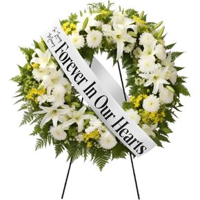 Funeral Sash Memorial Wreath Sash Funeral Ribbon Sash Celebration of Life in Loving Memory Floral Sash for Casket or Wreath Flowers Memorial Service Honor The Loved Ones Memory 58x4(White)