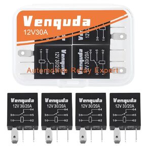 4 PIN 12V Relay 12V 30a متعددة الأغراض الاستبدال العالمي التبريد السيارات مبتدئة التبريد مروحة القرن ملحق المصباح الأمامي (4pin-4pcs)
