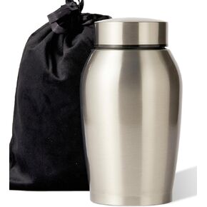 Large Stainless Steel Silver Urn for Ashes Adult Male & Female Cremation Urn for Women Decorative Urn for Human Ashes