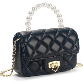 Girls Purses for Kids, Toddler Crossbody Bag with Pearl Handle, Kids Chain Handbag Heart Purses for Girls in Saudi Arabia