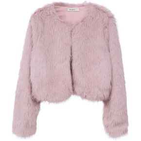 Amazhiyu Women's Faux Fur Fur Coat Coat Coat Bockets Long Long Open Front Winter Jacket in Kuwait