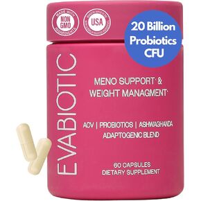 Complete Menopause Vitamins - Ashwaghanda, Probiotics, ACV for Weight Management, Hot Flashes, Night Sweats, Bloat, Hormone Balance - Vegan 60 Caps Menopause Supplements for Women Non-GMO