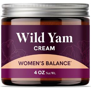 Wild Yam Cream for Hormone Balance | 3450mg Wild Yam for Herbal Menopause & PMS Support | Enriched with Vitex, Black Cohosh, Lavender & More | Estrogen & Progesterone Free Balancing Cream | 4 Oz.