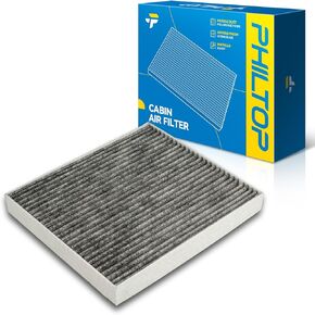فلتر هواء كابينة PHILTOP، بديل لـ CF10374، CP374، BE-374، ACF004، Tacoma، Dart، Vibe، يتضمن الكربون المنشط، عبوة من قطعة واحدة