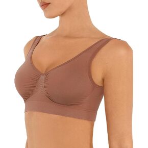 FeelinGirl Bras for Women No Underwire Seamless Smooth Bralette Full Coverage Comfy Everyday Bras with Wide Straps