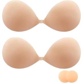 Sticky Bra, Backless Strapless Bra Push Up, Adhesive Invisible Lift Up Bras 2 Pieces