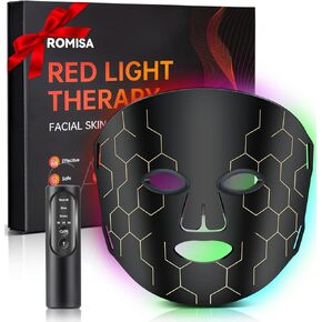 Red Light Therapy Mask for Face, 8-1 Colors Light Facial Skin Care Mask, Red Light Therapy Mask At Home, 660nm&850nm Infrared Light Therapy Device Mask With Timer Remote Control, Relife, Active