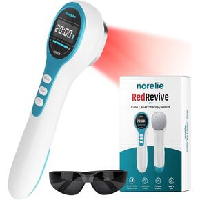 Norelie RedRevive Cold Laser Therapy Device - Portable Infrared and Red Light Therapy Wand for Relief of Joints, Muscle and Body Pain, Dual Wavelength Technology with 4 Intensity Levels