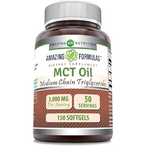 Amazing Formulas MCT Oil Supplement | 1000 Mg per Serving | 150 Softgels | Non-GMO | Gluten-Free | Made in USA