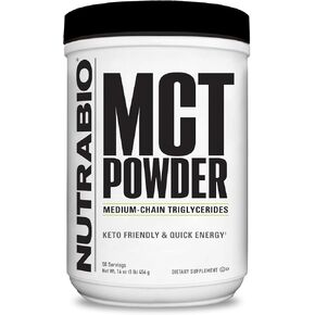 مسحوق Nutrabio MCT ، الدهون الثلاثية المتوسطة ، زيادة الوزن الهزيل ، ودود Keto ، بودرة 1 رطل - 50 حصة