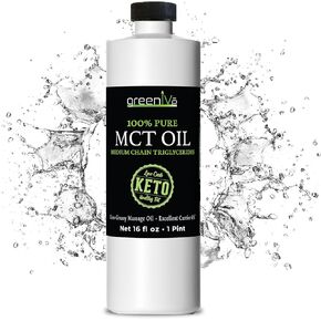 GreenIVe MCT Oil Body and Mind Fuel Non GMO 100% Pure MCT (16 Ounce)