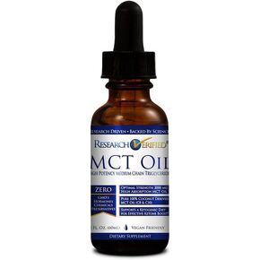 أبحاث تم التحقق منها 100 ٪ MCT Oil - 2 FL. أوز. - زجاجة واحدة - ودية نباتي