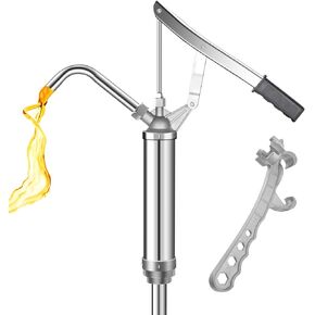 55 Gallon Drum Pump Kit - Barrel Pump 55 Gallon with Aluminum Bung Wrench - Lever Action Drum Pump for 10-55 Gallon Barrels - Multi-Purpose Drum & Barrel Pump Accessories Set