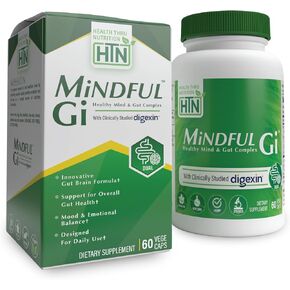 Health Thru Nutrition Mindful GI - Healthy Mind & Gut Complex | with Digexin, Magnesium, L-Glutamine, and Probiotic for Gut-Brain Axis Support | Regularity, Bloating, Calmness Supplement