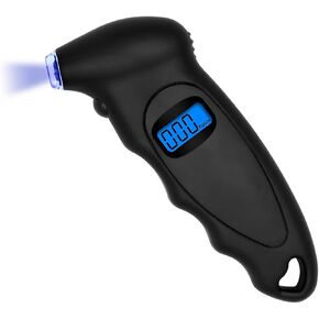 Digital Tire Pressure Gauge, 150 PSI 4 Settings Accurate Tire Gauge with Non-Slip Grip, Backlight LCD Tire Pressure Gauge Reader Checker Tool for Car Truck Bicycle Motorcycle (Red)