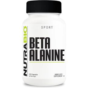 NutraBio Beta-Alanine Supplement, 800mg - Gluten-Free Pre-Workout Supplement to Buffer Lactic Acid, Muscle Fatigue, and Soreness, 120 Capsules