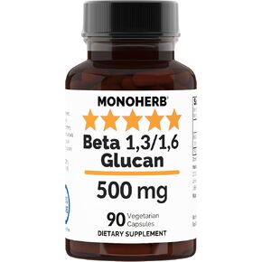 بيتا 1،3/1،6 Glucan 500 ملغ للفرد - 90 كبسولات الخضار - 90 حصة