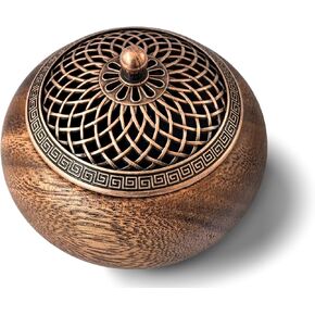 Incense Burner, Acacia Wood Incense Burner, Incense Holder for Sticks, Home Decor, Zen Decor, Meditation Tools, Yoga Tools, Round Shape