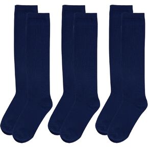 Dxhycc 3 Pairs Girls Knee High Socks Soft Cotton School Uniform Dress Socks Long Over The Knee Sock