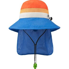 Summer Kids Sun Hat Adjustable Boys Grils Fishing Hat Breathable Protection Outdoor Beach Hat with Neck Flap 2-8Years Old