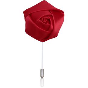 Niiiytyb Lapel Pin for Men Gentleman's Essentials Premium Red Red Rose Boutonniere حرير دبوس دبوس زهرة حمر