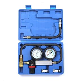TU-21 Engine Cylinder Leak Down Tester Kit ، مجموعة اختبار تسرب محرك السيارات للسيارات للدراجات النارية (الأزرق)