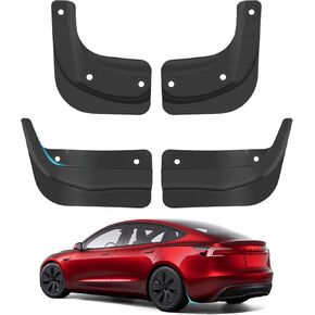 Super Liner Tesla Model Y Mud Flaps (2021-2025) لا يوجد حفر مخصصة ، ودائم حراس رشاشات الطقس - الصف العسكري PP+TPE مركب