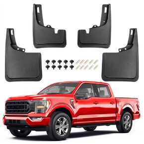 Mud Flaps Fit for Ford F150 2021 2022 2023 2024,OEM Style Winter Vehicle Sediment Dirt Protection Set of 4 Front Rear All Weather Guard Protection Accessories