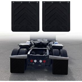 Black Polymer Mud Flap for Semi Trucks and Trailer,Universal Mud Flaps Mudguards Dirty Traps 24x30 Inches,2PCS,Cut Corner Design Mud Guards