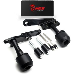 MZS Motorcycle Frame Sliders, Compatible with CBR500R CB500X CB500F 2019-2024 CNC Aluminum Falling Crash Protector Engine Crash Pad Accessories No Cut Kits Black