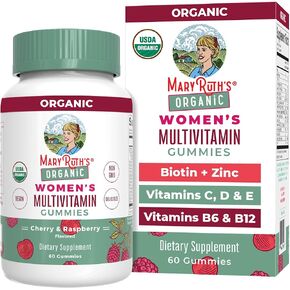 Maryruth Organics Multivitamin for Women 14 | نساء متعددة الفيتامينات لدعم المناعة | صحة الجلد | خالية من السكر | نباتي | غير GMO | 60 العد