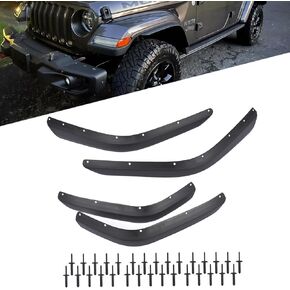 Front & Rear Fender Flares Extension Set Replacement for 2018-2024 Jeep Wrangler JL JLU Sahara Wheel Fender Liner (Not Fit High Clearance Fender Flares, Not fit 4XE)