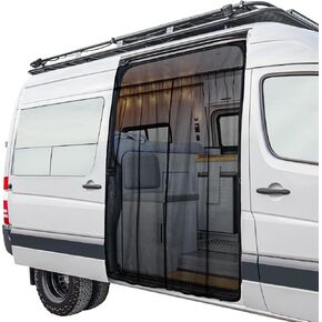 71 "H x 59" W شاشة Bug Door Sliding Door Van Van ، الستائر شبكة شاشة الشاشة المغناطيسية ، شبكة البعوض التخييم الجانبي ، متوافق مع عداء مرسيدس بنز ، فورد ترانزيت ، رام بروسترولتر ، متوسطة