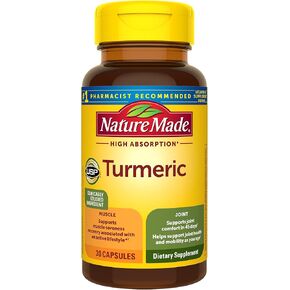 Nature Made High Absorption Turmeric Curcumin Capsules, Turmeric Supplement, Muscle and Joint Support Supplement, 30 Capsules, 30 Day Supply