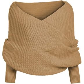 Women Winter Winter Snownload Sweater Sweater وشاح مع الأكمام متعددة الاستخدامات التفاف البطانية الكروشيه الكروشيه شال شال
