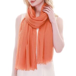 RIIQIICHY Scarf for Women Lightweight Solid Color Long Fashion Gauze Scarves Shawl Wrap