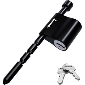DEEAGLE Trailer Coupler Lock, Adjustable Trailer Pin Lock, 1/4" Diameter, Fits 1" to 3" Latch Type Coupler for Trailer, Towing, Boat, RV, Black