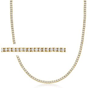 Ross-Simons 1.00 ct. t.w. Diamond Tennis Necklace in 18kt Gold Over Sterling