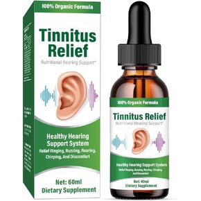 إغاثة Tinnitus scobuty لآذان الرنين ، وقطرات الأذن الفعالة لتقليل الضوضاء ، وتحسين السمع ، وتوفير الراحة الطبيعية للأذنين المسدودة ، 60 مل ، الأخضر