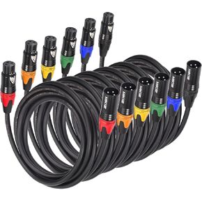 MIKIZ XLR Cables 50 Feet 2 Packs Premium Balanced Microphone Mic Cord 3 Pin XLR Male to Female 50ft in Kuwait