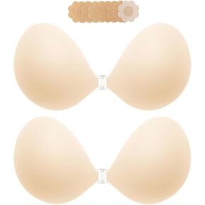 MITALOO Adhesive Seamless Sticky Bra Ultra-Thin Push up Strapless Invisible Bra Solid Silicone Pasties Nipple Cover for Women