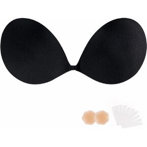 Sticky Bras Push Up Adhesive Invisible Bra Backless Strapless Bra for Women Black